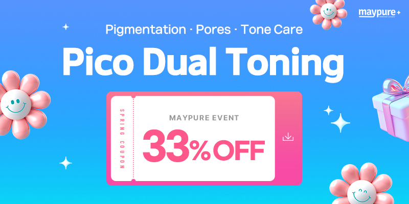 Pico Dual Toning 33% off banner for melasma, pore and skin tone improvement